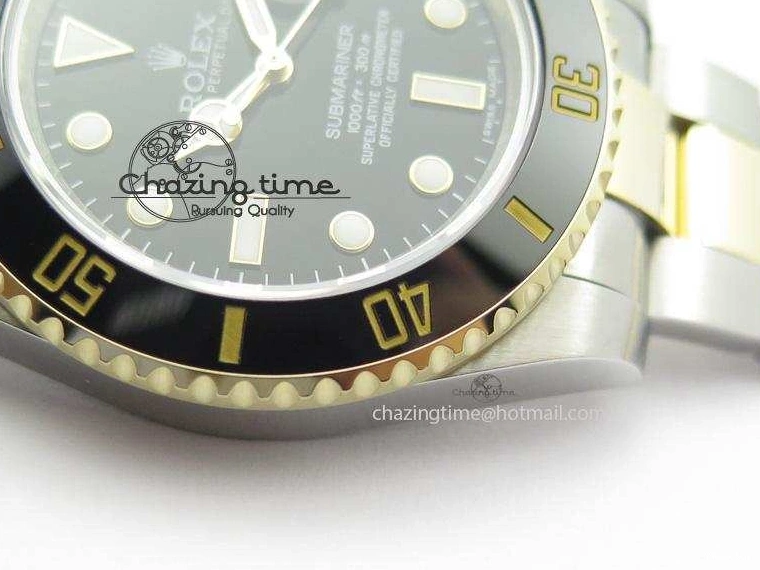 Submariner Dial Edition Bracelet Bezel SS Noob 1:1 YG Best Wrapped On LN 116613 A2836 Black YG 0212